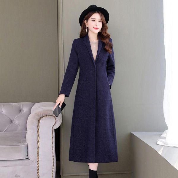 women's wool & blends x-long coat female overcoat 2021 autumn and winter korean slim temperament thickening warm woolen jacket, Black
women's wool & blends x-long coat female overcoat 2021 autumn and winter korean slim temperament thickening warm woolen jacket, Black