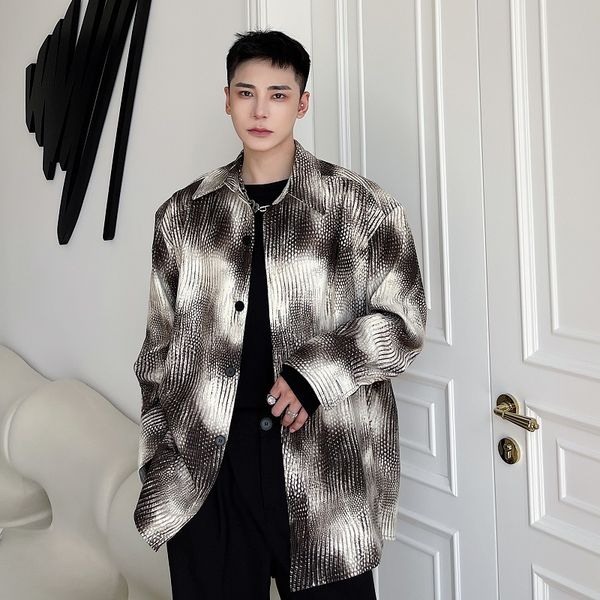 men's casual shirts autumn tie-dyed printed long sleeve vintage cardigan men korean fashion retro loose jacket wxav, White;black
men's casual shirts autumn tie-dyed printed long sleeve vintage cardigan men korean fashion retro loose jacket wxav, White;black