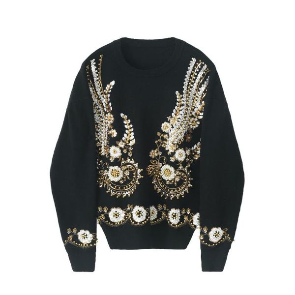 women's sweaters luxury sequined loose knitted sweater 3d flower embroidery beading bottoming stretchy pullovers winter thick black, White;black
women's sweaters luxury sequined loose knitted sweater 3d flower embroidery beading bottoming stretchy pullovers winter thick black, White;black
