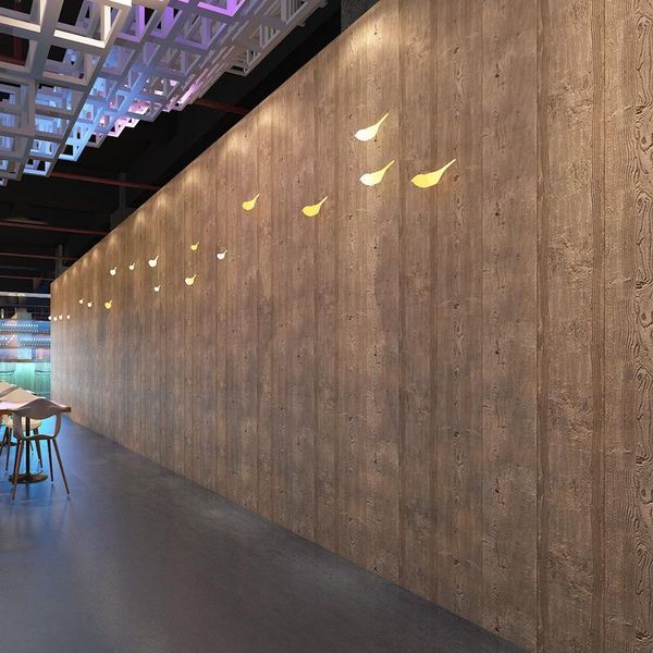 wallpapers modern chinese retro wood imitation wallpaper living room clothing store el decoration pvc engineering
