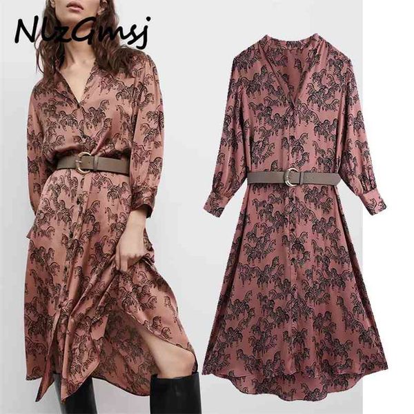 dres animal print satin midi vintage long sleeve belt party es female fashion button vestidos 210628, Black;gray
dres animal print satin midi vintage long sleeve belt party es female fashion button vestidos 210628, Black;gray
