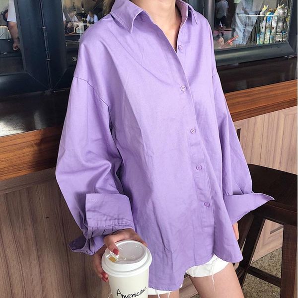 women's blouses & shirts vintage turn-down collar women blouse spring autumn harajuku female workwear purple oversize 2021, White
women's blouses & shirts vintage turn-down collar women blouse spring autumn harajuku female workwear purple oversize 2021, White