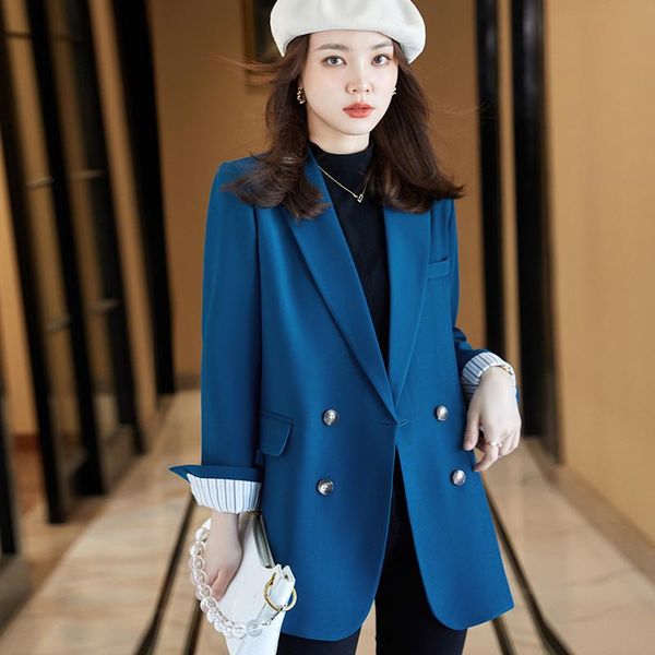 women's suits & blazers jacket fashion double breasted soild coat ol styles fall winter for women business work blazer outwear, White;black
women's suits & blazers jacket fashion double breasted soild coat ol styles fall winter for women business work blazer outwear, White;black