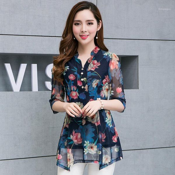 summer blouse women floral print tunic plus size clothing chiffon short sleeve v neck ladies elegant blouses casual women's & shirts, White
summer blouse women floral print tunic plus size clothing chiffon short sleeve v neck ladies elegant blouses casual women's & shirts, White