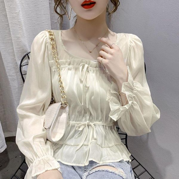 blouse women fall women's clothing bell sleeve short bubble long chiffon shirt blusas mujer de moda blouses & shirts, White
blouse women fall women's clothing bell sleeve short bubble long chiffon shirt blusas mujer de moda blouses & shirts, White