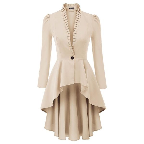 vintage jackets women high-low hem long coat steampunk gothic puff sleeve stand collar v-neck retro pleated casual women's, Black;brown
vintage jackets women high-low hem long coat steampunk gothic puff sleeve stand collar v-neck retro pleated casual women's, Black;brown