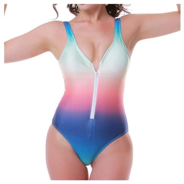 women's swimwear 2021 zipper one piece swimsuit sleeveless high waist gradient bikini set female summer beachwear monokini ll4, White;black
women's swimwear 2021 zipper one piece swimsuit sleeveless high waist gradient bikini set female summer beachwear monokini ll4, White;black