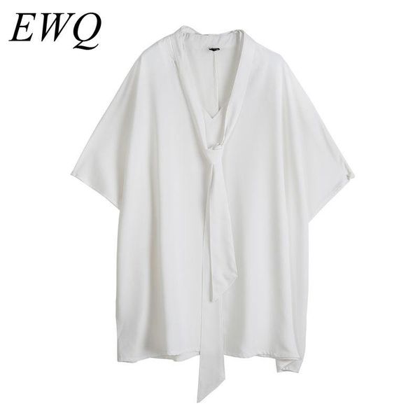 men's casual shirts ewq / wear bow tie v collar loose oversize shirt for male 2021 summer half sleeve black white large size 9y1817, White;black
men's casual shirts ewq / wear bow tie v collar loose oversize shirt for male 2021 summer half sleeve black white large size 9y1817, White;black