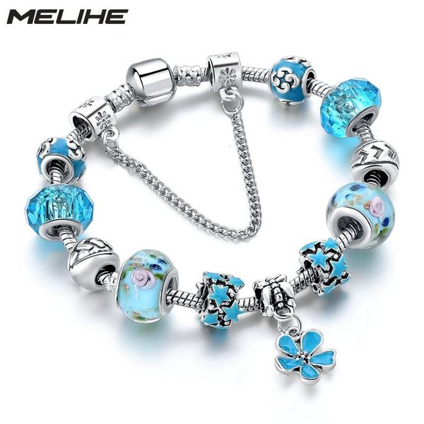 charm bracelets melihe zinc alloy blue crystal beads & bangles flower for women femme wedding diy jewelry sbr170019, Golden;silver
charm bracelets melihe zinc alloy blue crystal beads & bangles flower for women femme wedding diy jewelry sbr170019, Golden;silver