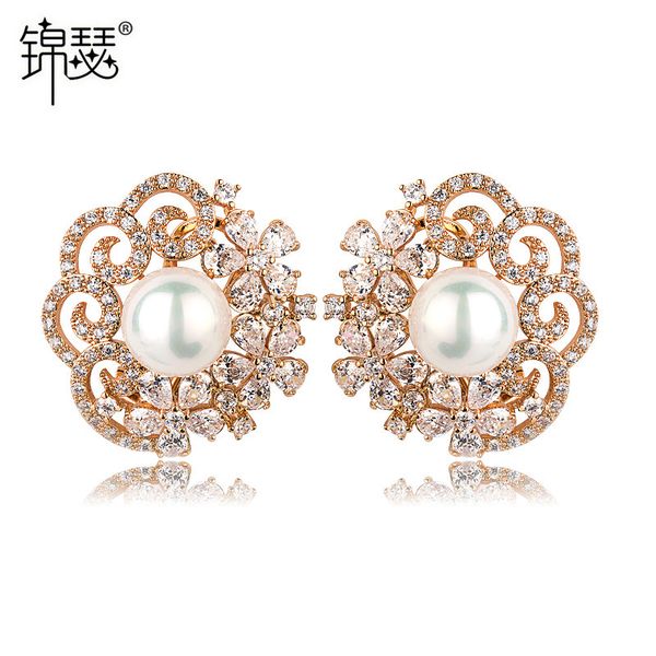 jewelry charm stud love's domino earrings with 3a zircon shell beads and korean, Golden
jewelry charm stud love's domino earrings with 3a zircon shell beads and korean, Golden