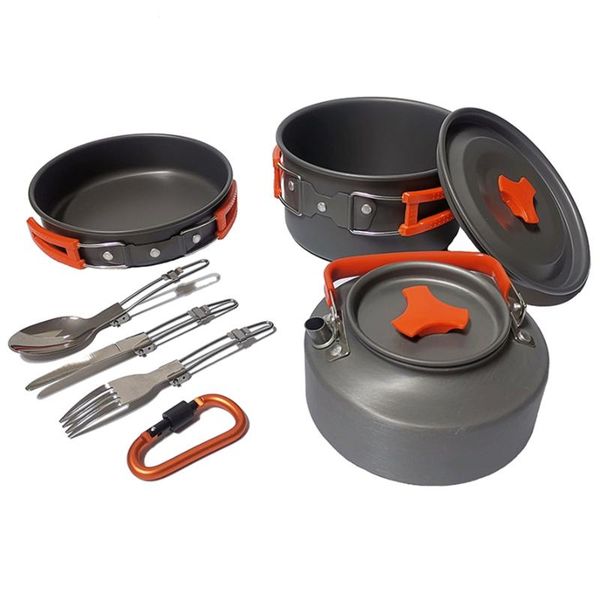 camp kitchen portable ultra-light outdoor camping cookware set pan kettle tableware hiking picnic tools for 2-3 persons
camp kitchen portable ultra-light outdoor camping cookware set pan kettle tableware hiking picnic tools for 2-3 persons