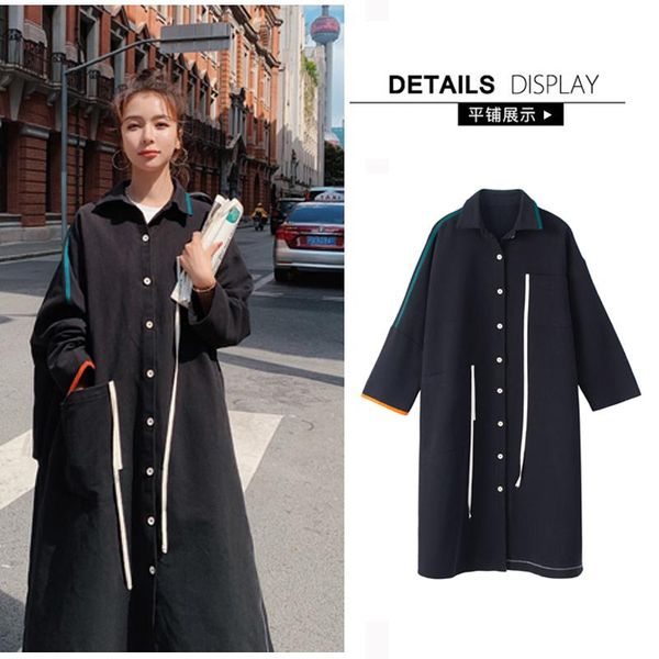 women's trench coats women oversized black coat spring autumn female single breasted ribbon street gothic casual loose long windbreaker, Tan;black
women's trench coats women oversized black coat spring autumn female single breasted ribbon street gothic casual loose long windbreaker, Tan;black