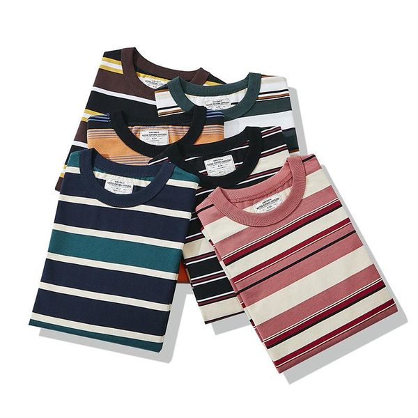 men's t-shirts ok1124 irregular striped t-shirt men 230g heavy weight casual contrast color short sleeve loose o-neck tees, White;black
men's t-shirts ok1124 irregular striped t-shirt men 230g heavy weight casual contrast color short sleeve loose o-neck tees, White;black