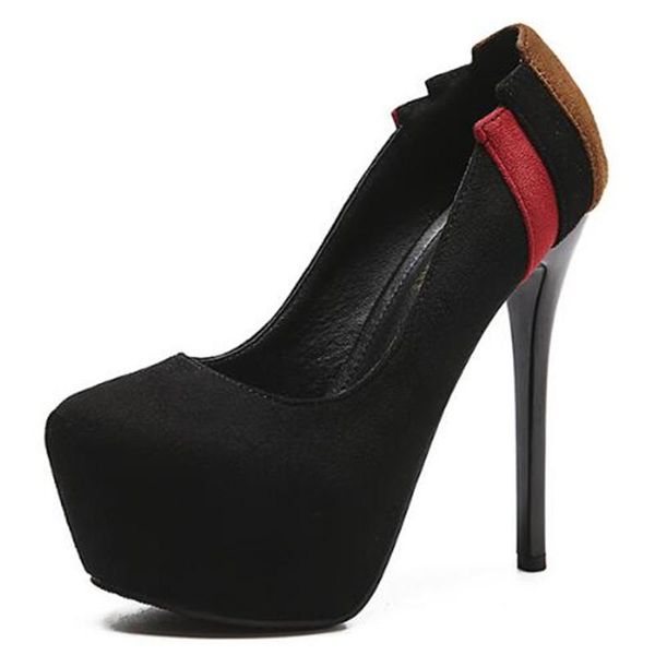 dress shoes women 14cm thin high heels classic fashion female pumps office flock slip on round toe waterproof party wedding, Black
dress shoes women 14cm thin high heels classic fashion female pumps office flock slip on round toe waterproof party wedding, Black