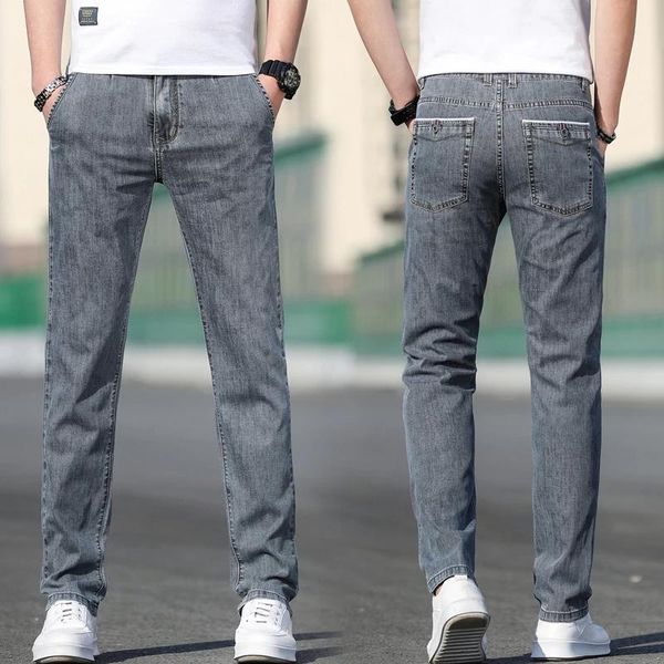 men's jeans clothing straight stretch denim pants high waist fit retro light blue lightweight trousers male
men's jeans clothing straight stretch denim pants high waist fit retro light blue lightweight trousers male