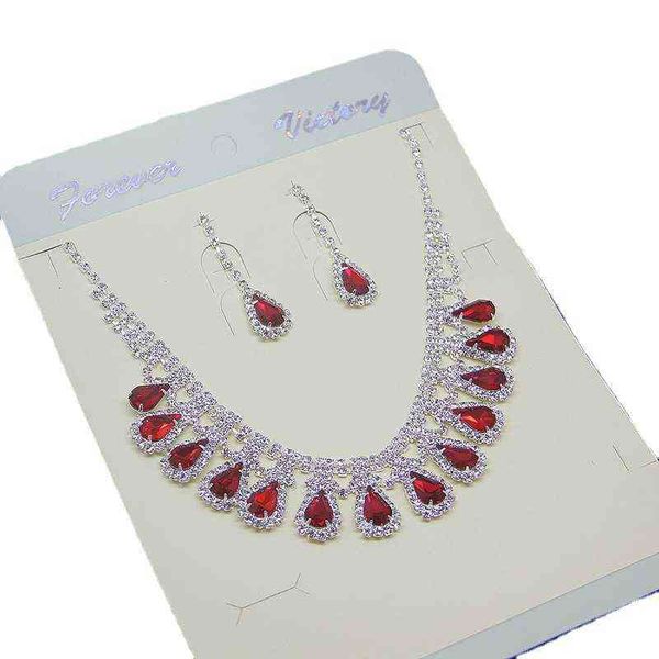 colorful diamond necklace earrings two piece suit exquisite wedding dress collarbone chain female, Silver
colorful diamond necklace earrings two piece suit exquisite wedding dress collarbone chain female, Silver