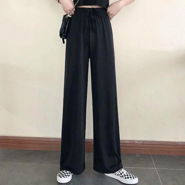 women's pants & capris trousers black mopping straight leg women high waist loose wide student summer casual long, Black;white
women's pants & capris trousers black mopping straight leg women high waist loose wide student summer casual long, Black;white