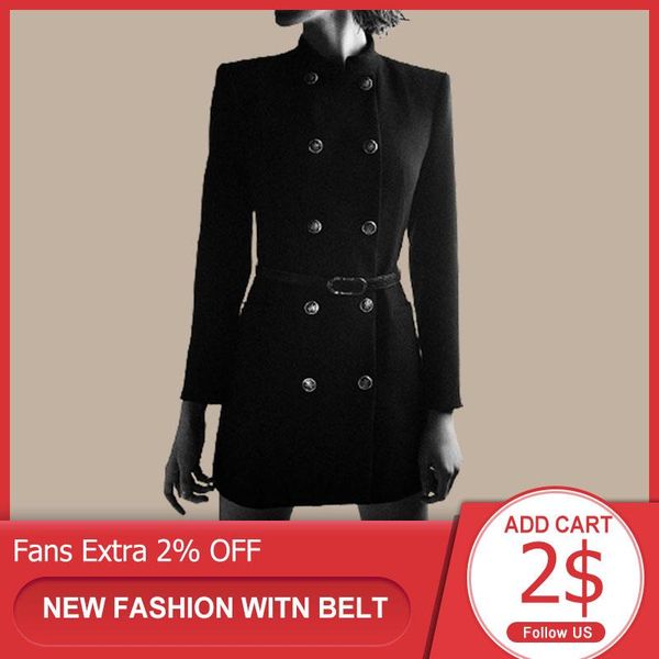women's wool & blends women 2021 fashion woolen jackets autumn winter double breasted coats with belt retro vintage pockets female oute, Black
women's wool & blends women 2021 fashion woolen jackets autumn winter double breasted coats with belt retro vintage pockets female oute, Black