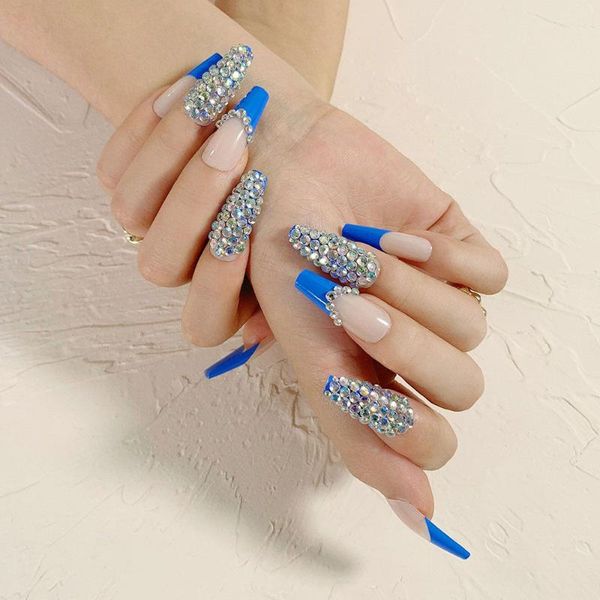 false nails 24pcs/box french rhinestone coffin wearable blue long ballerina fake full cover nail tips press on, Red;gold
false nails 24pcs/box french rhinestone coffin wearable blue long ballerina fake full cover nail tips press on, Red;gold
