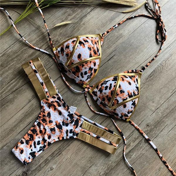 brazilian bikini leopard print women swimwear beachwear set summer push up bathing suit swim, White;black
brazilian bikini leopard print women swimwear beachwear set summer push up bathing suit swim, White;black