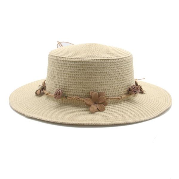 women summer hats flat khaki coffee black flower band sun straw paper solid casual outdoor beach decorate hat wide brim, Blue;gray
women summer hats flat khaki coffee black flower band sun straw paper solid casual outdoor beach decorate hat wide brim, Blue;gray