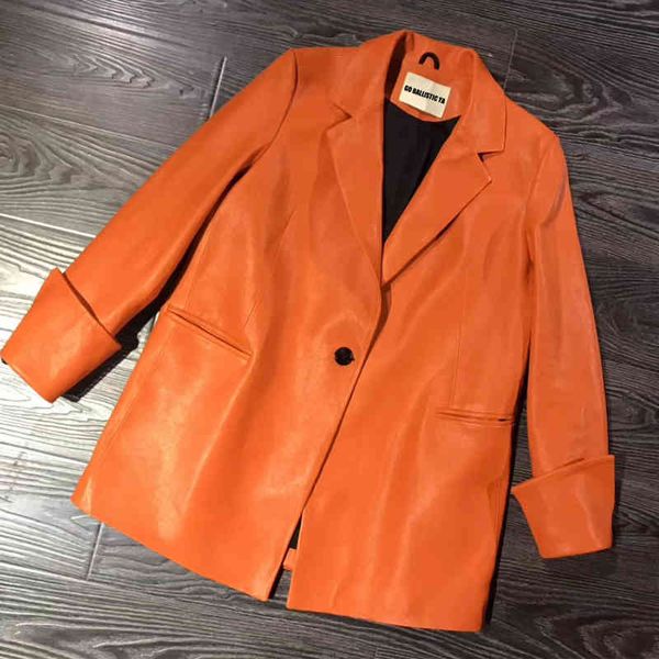 women's leather & faux real leather blazer ladies genuine women lambskin jacket qojt, Black
women's leather & faux real leather blazer ladies genuine women lambskin jacket qojt, Black