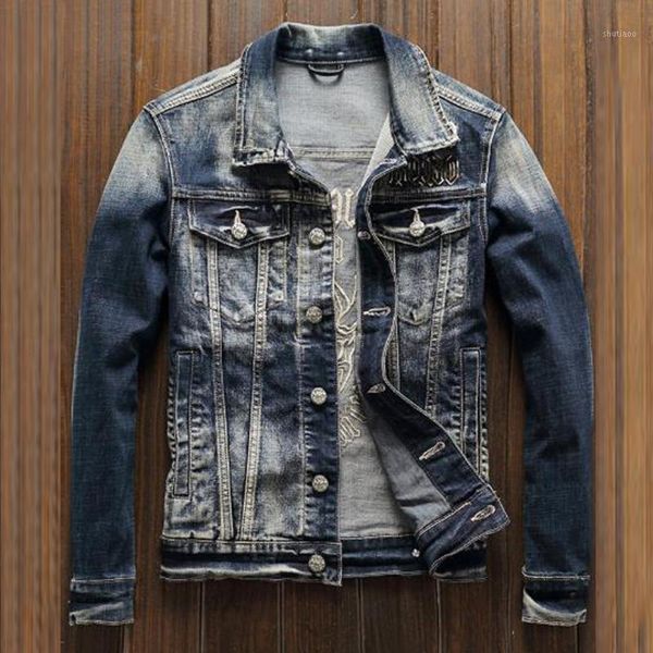 men's jackets original biker mens denim jacket summer slim fit male suit jeans and coats plus size 3xl devil embroidery pattern a987, Black;brown
men's jackets original biker mens denim jacket summer slim fit male suit jeans and coats plus size 3xl devil embroidery pattern a987, Black;brown