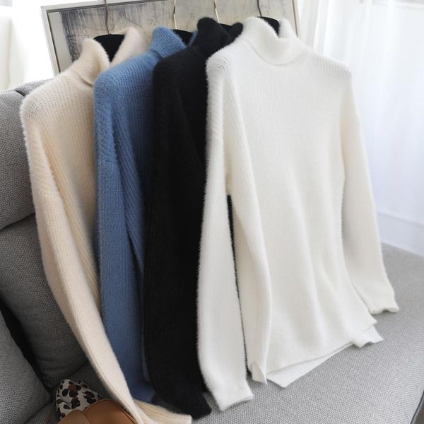 autumn winter oversize turtlenect thick fur warm sweater pullovers women long sleeve female casual big jumper split women's sweaters, White;black
autumn winter oversize turtlenect thick fur warm sweater pullovers women long sleeve female casual big jumper split women's sweaters, White;black