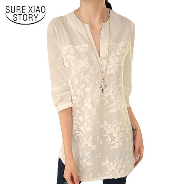 women's blouses & shirts v-neck organza embroidered shirt white lace blouse plus size summer korean women flower 566f 25
women's blouses & shirts v-neck organza embroidered shirt white lace blouse plus size summer korean women flower 566f 25