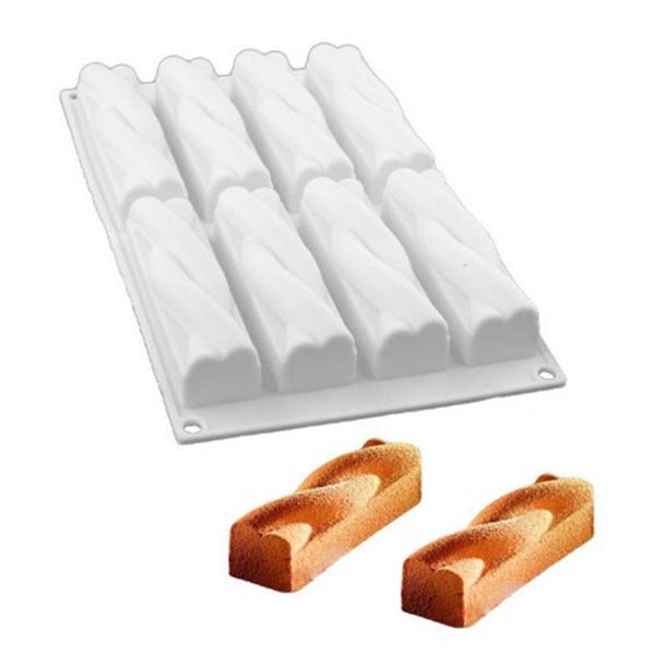 cake tools 8 cavity twist shaped baking pastry silicone molds for bread mousse pudding and jello chocolate
cake tools 8 cavity twist shaped baking pastry silicone molds for bread mousse pudding and jello chocolate