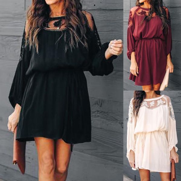casual vestidos verano women dresses woman party night long sleeve dress, Black;gray
casual vestidos verano women dresses woman party night long sleeve dress, Black;gray