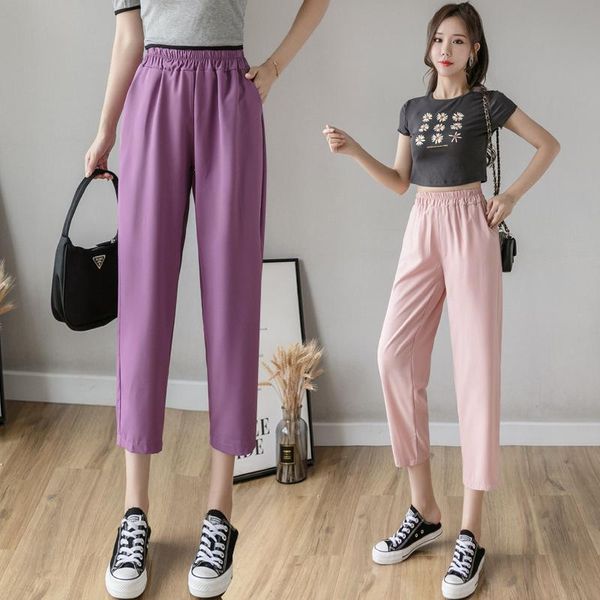 women's pants & capris 4 colors women summer chiffon thin harem korean style female elastic waist purple calf-length femme straight tro, Black;white
women's pants & capris 4 colors women summer chiffon thin harem korean style female elastic waist purple calf-length femme straight tro, Black;white