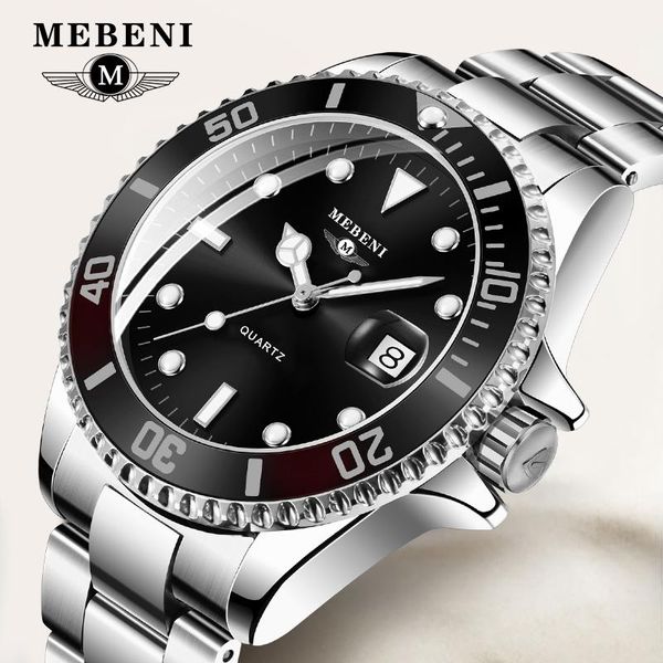 wristwatches mebeni 2021 men's watch business steel belt calendar quartz reloj hombre men luxury watches, Slivery;brown
wristwatches mebeni 2021 men's watch business steel belt calendar quartz reloj hombre men luxury watches, Slivery;brown