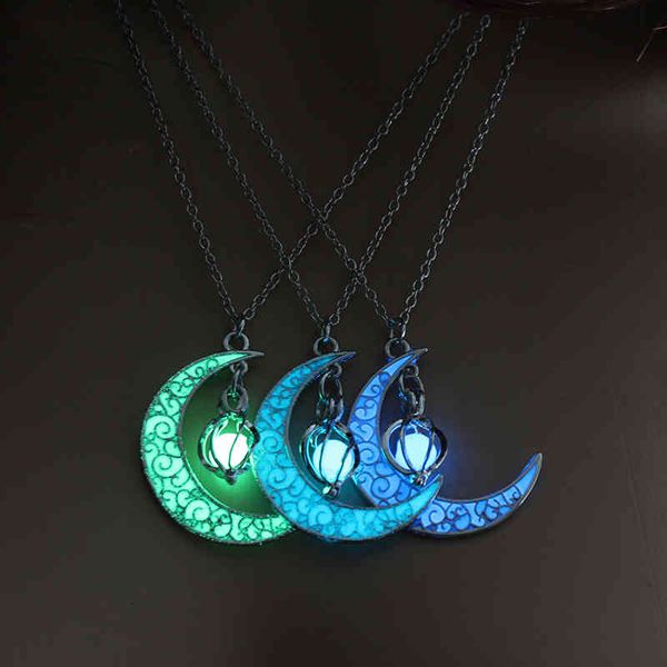 jewelry silver plated crescent shaped pendant luminous stone beads glow in the dark moon necklace for women gift
jewelry silver plated crescent shaped pendant luminous stone beads glow in the dark moon necklace for women gift