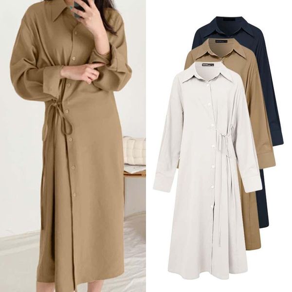casual dresses zanzea fashion drawstring midi dress female elegant korean style vestidos ladies solid lapel full sleeves robe oversized, Black;gray
casual dresses zanzea fashion drawstring midi dress female elegant korean style vestidos ladies solid lapel full sleeves robe oversized, Black;gray