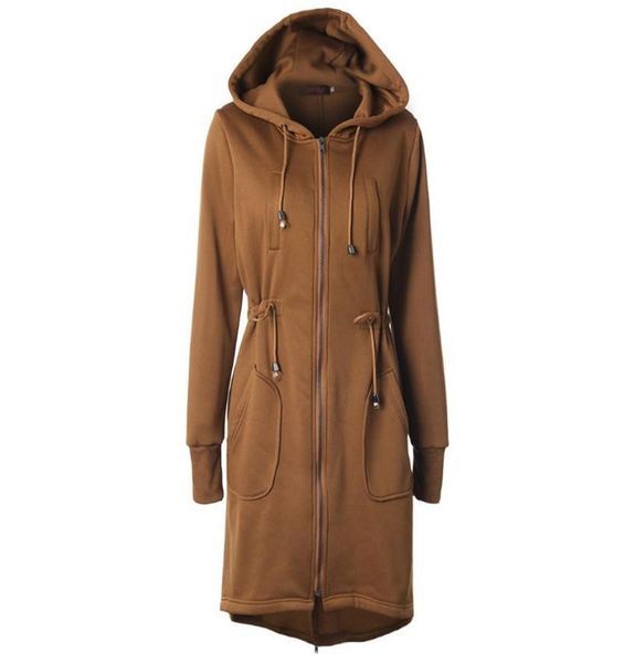 women's jackets long-style windbreaker jacket long-sleeve pocket with pull-rope waist cap zipper spring and autumn fashi, Black;brown
women's jackets long-style windbreaker jacket long-sleeve pocket with pull-rope waist cap zipper spring and autumn fashi, Black;brown