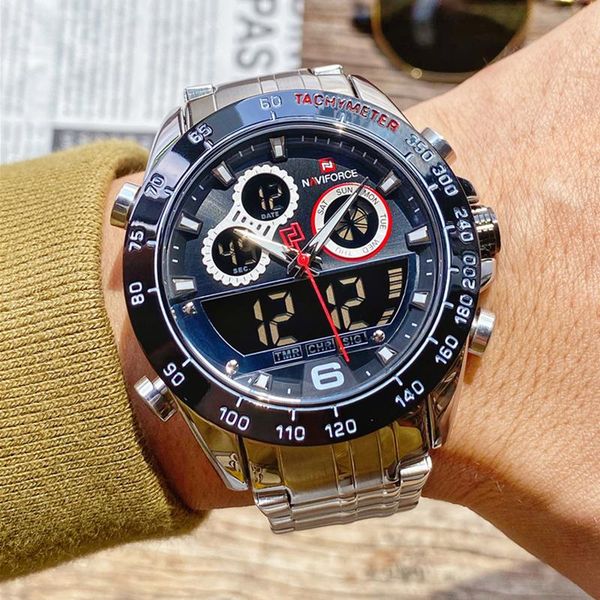 wristwatches naviforce men military sports watches men's digital quartz clock full steel waterproof wristwatch relogio masculin, Slivery;brown
wristwatches naviforce men military sports watches men's digital quartz clock full steel waterproof wristwatch relogio masculin, Slivery;brown