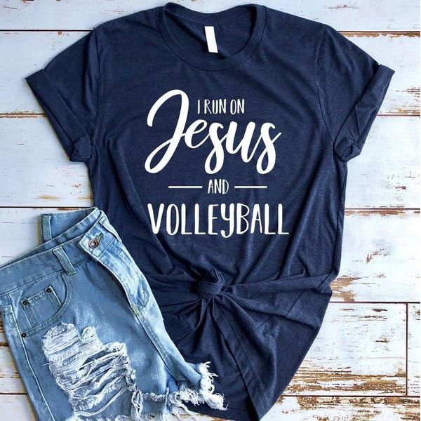 women's t-shirt volleyball player i run on jesus & christian faith shirts streetwear harajuku girl clothing cotton o neck short sleeve, White
women's t-shirt volleyball player i run on jesus & christian faith shirts streetwear harajuku girl clothing cotton o neck short sleeve, White