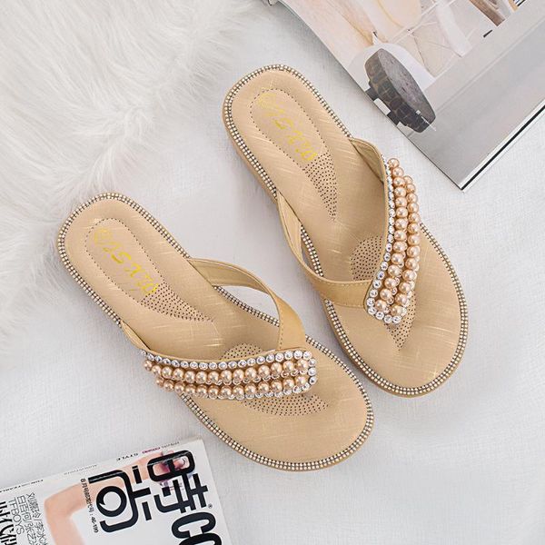 dress shoes pearl beading platform sandals women soft bottom flip flops crystal strings jandal sandalias bohemian beach slippers for, Black
dress shoes pearl beading platform sandals women soft bottom flip flops crystal strings jandal sandalias bohemian beach slippers for, Black