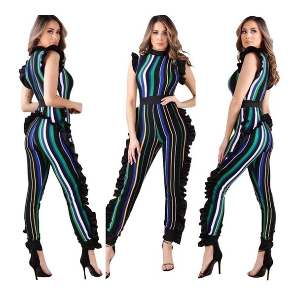 women's jumpsuits & rompers vertical stripe printed jumpsuit sleeve high waist trousers, Black;white
women's jumpsuits & rompers vertical stripe printed jumpsuit sleeve high waist trousers, Black;white