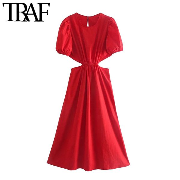 traf women chic fashion hollow out poplin midi dress vintage elastic waist backless tied straps female dresses vestidos 210415, Black;gray
traf women chic fashion hollow out poplin midi dress vintage elastic waist backless tied straps female dresses vestidos 210415, Black;gray