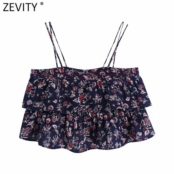 women tropical floral print cascading ruffles sling short smock blouse female spaghetti strap shirt chic crop ls9242 210416, White;black
women tropical floral print cascading ruffles sling short smock blouse female spaghetti strap shirt chic crop ls9242 210416, White;black