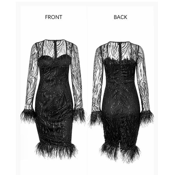casual dresses 2021 est women fashion black white sequin dress elegant mesh long sleeve feathers bodycon party vestidos, Black;gray
casual dresses 2021 est women fashion black white sequin dress elegant mesh long sleeve feathers bodycon party vestidos, Black;gray