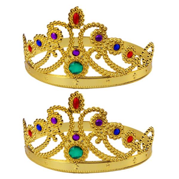 party hats 2 pcs golden crown plating diamond decorated antique royal medieval theater
party hats 2 pcs golden crown plating diamond decorated antique royal medieval theater