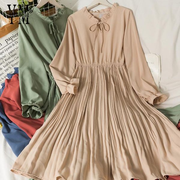 casual dresses yornmona spring autumn women dress korean fashion high waist lace-up pullover shirt female pleated, Black;gray 
casual dresses yornmona spring autumn women dress korean fashion high waist lace-up pullover shirt female pleated, Black;gray