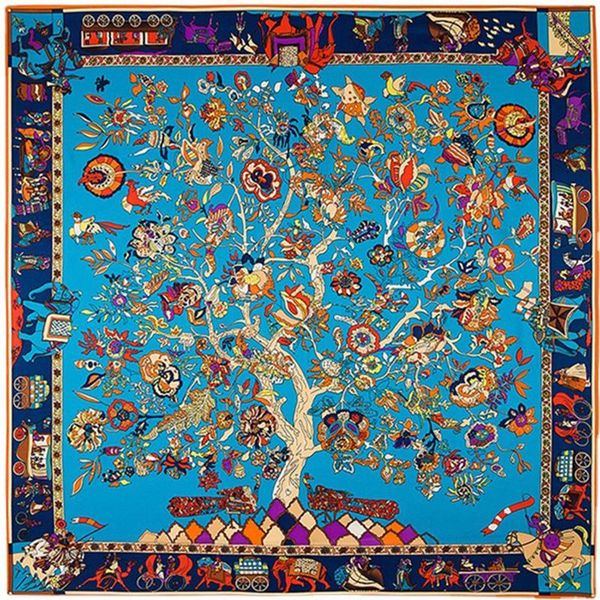 luxury silk scarf tree of life ethnic floral elephant pattern 130*130cm twill female fashion sunscreen big shawl scarves, Blue;gray
luxury silk scarf tree of life ethnic floral elephant pattern 130*130cm twill female fashion sunscreen big shawl scarves, Blue;gray