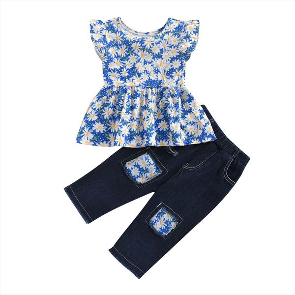 girls vest and trousers suit fashion little daisy round neck tank elastic patchwork jeans 1 5t, White
girls vest and trousers suit fashion little daisy round neck tank elastic patchwork jeans 1 5t, White