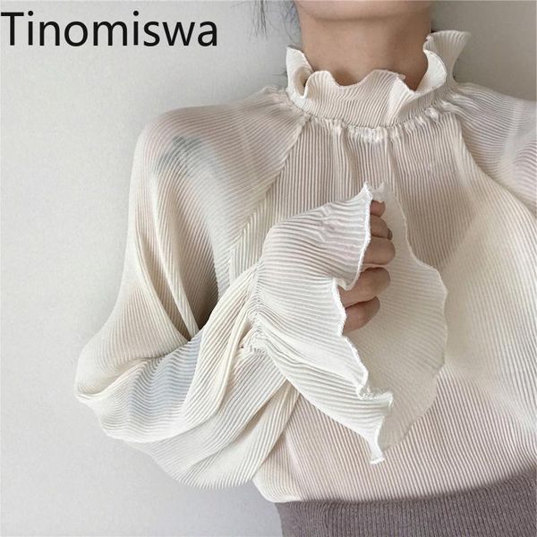 women's blouses & shirts tinomiswa long sleeve blosue women unicolor stand collar casual femme slightly transparent chic 2021 female, White
women's blouses & shirts tinomiswa long sleeve blosue women unicolor stand collar casual femme slightly transparent chic 2021 female, White