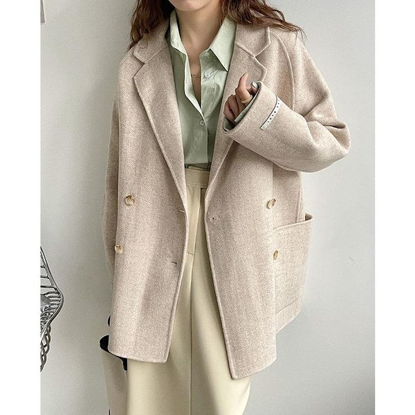 women's wool & blends 2021 korean autumn winter overcoat women thicker double breasted cashmere jacket female 100%wool coat woolen out, Black
women's wool & blends 2021 korean autumn winter overcoat women thicker double breasted cashmere jacket female 100%wool coat woolen out, Black
