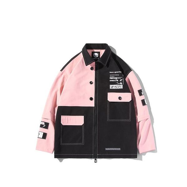 men's jackets jacket casual outerwear hip-hop color matching letters multi-pocket tooling style 471060, Black;brown 
men's jackets jacket casual outerwear hip-hop color matching letters multi-pocket tooling style 471060, Black;brown